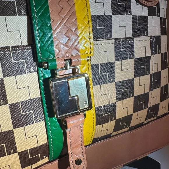 💛 Rare L.A.M.B Checkered Ombré Tote Handbag 🏁 - Picture 4 of 13